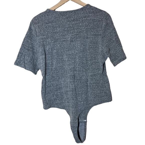 NEW Madewell Crewneck Short Sleeve Thong Bodysuit Gray Size XXL - Picture 4 of 9